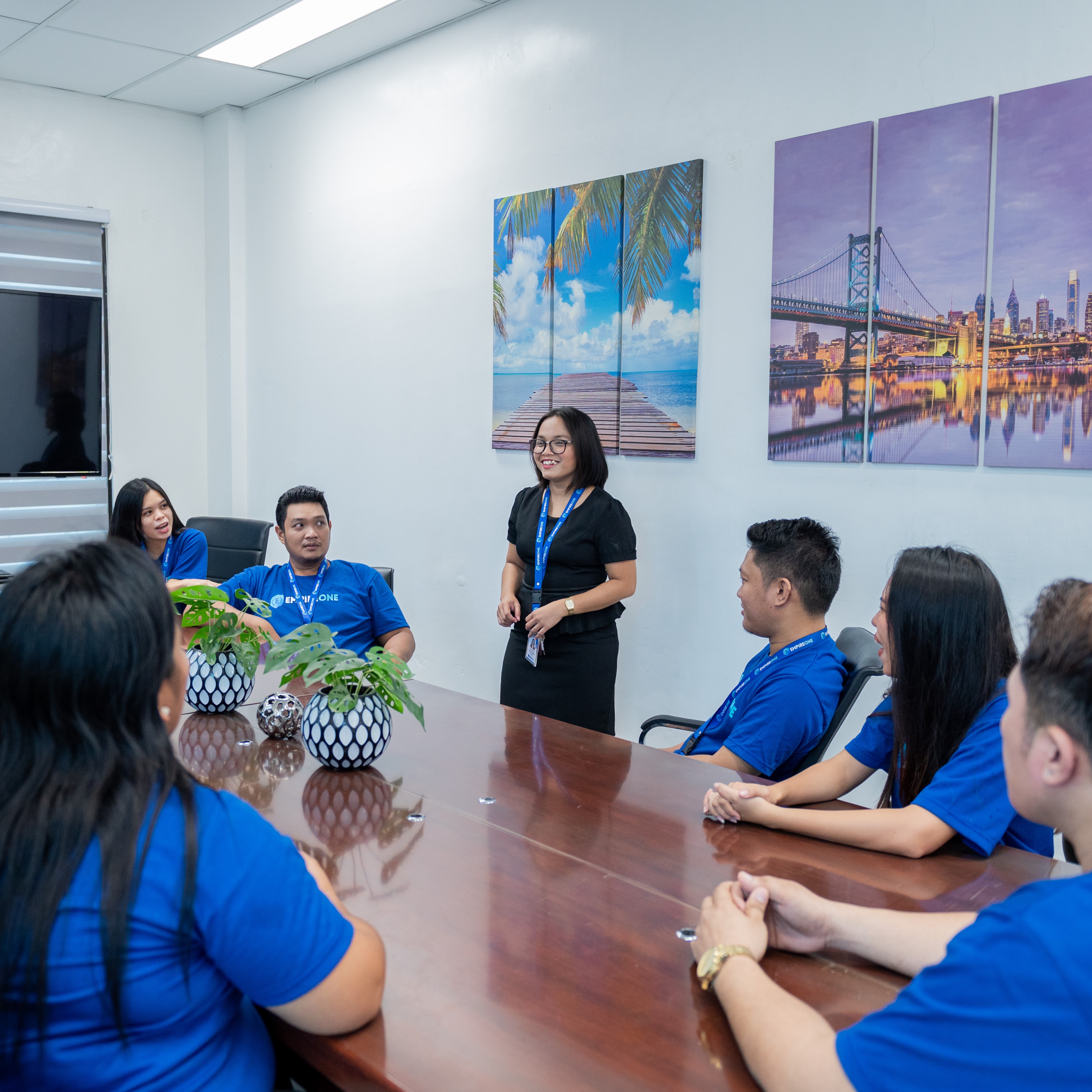 Team discussing project